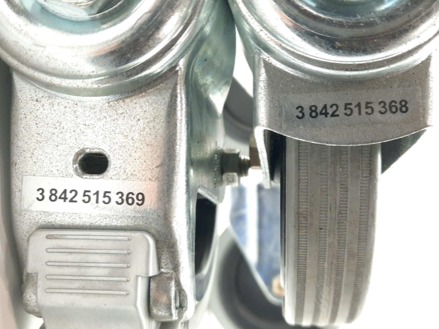 Used Set of 4 Bosch Light Duty Swivel Casters Ø125 x 25mm 220lbs 2x Locking 2x Non