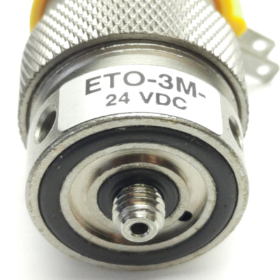 Used Clippard ETO-3M-24 Electric Valve 2-Way, Vac-105 Psig, 24v DC Coil, 10-32 Port