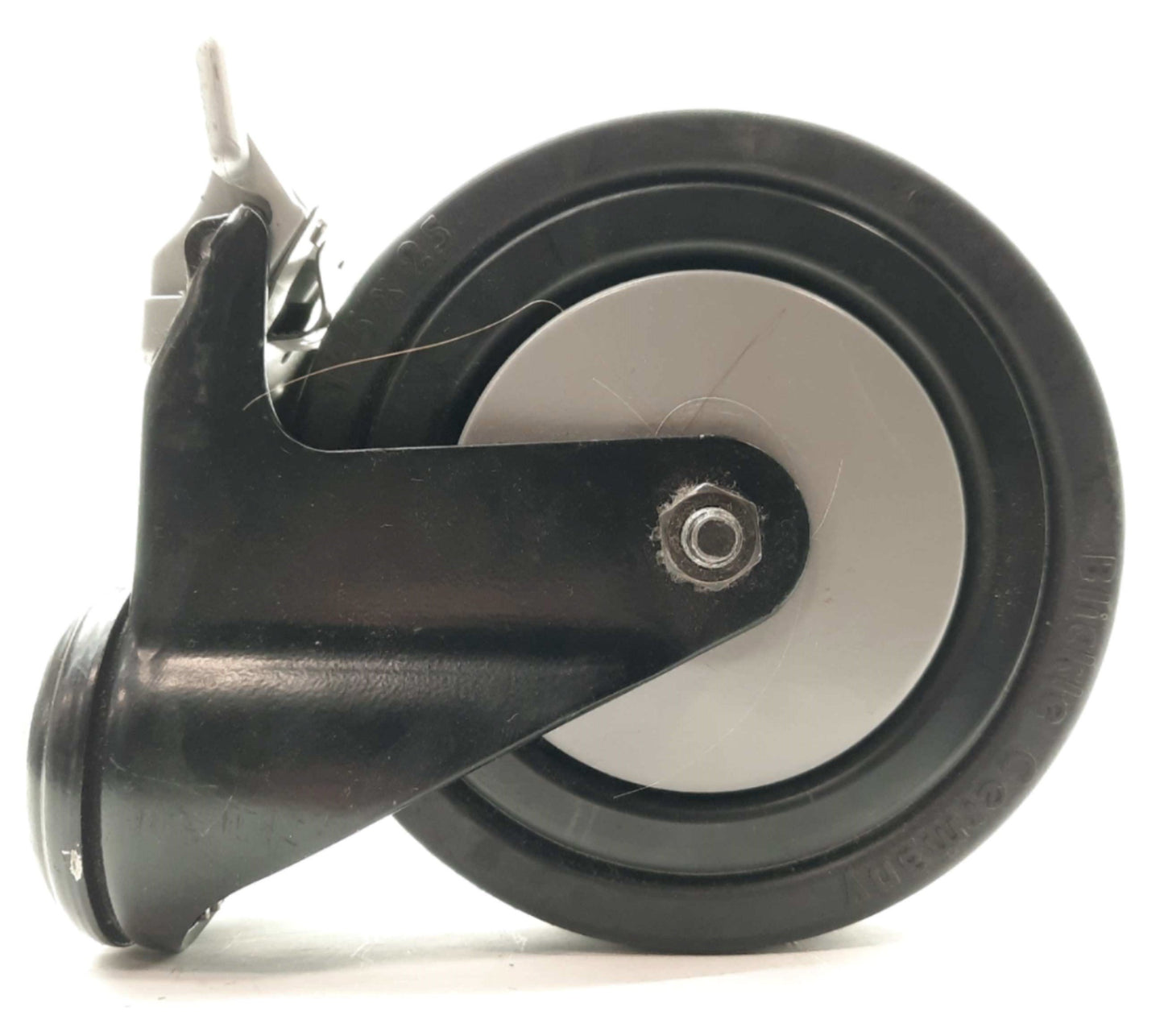 Used Lot of 4 Bosch 3842531783 Black Locking Swivel Casters, 220lbs, Ø125 x 25mm