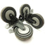 Used Lot of 4 Bosch 3842531783 Black Locking Swivel Casters, 220lbs, Ø125 x 25mm