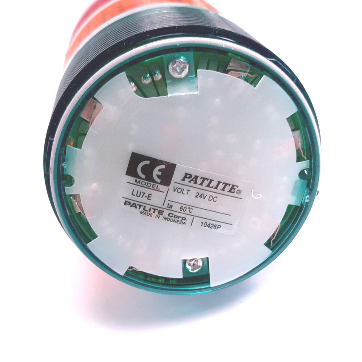 Used Patlite LU7-02FB LED Signal Alarm Light Tower, Red, Amber, Green Voltage: 24VDC