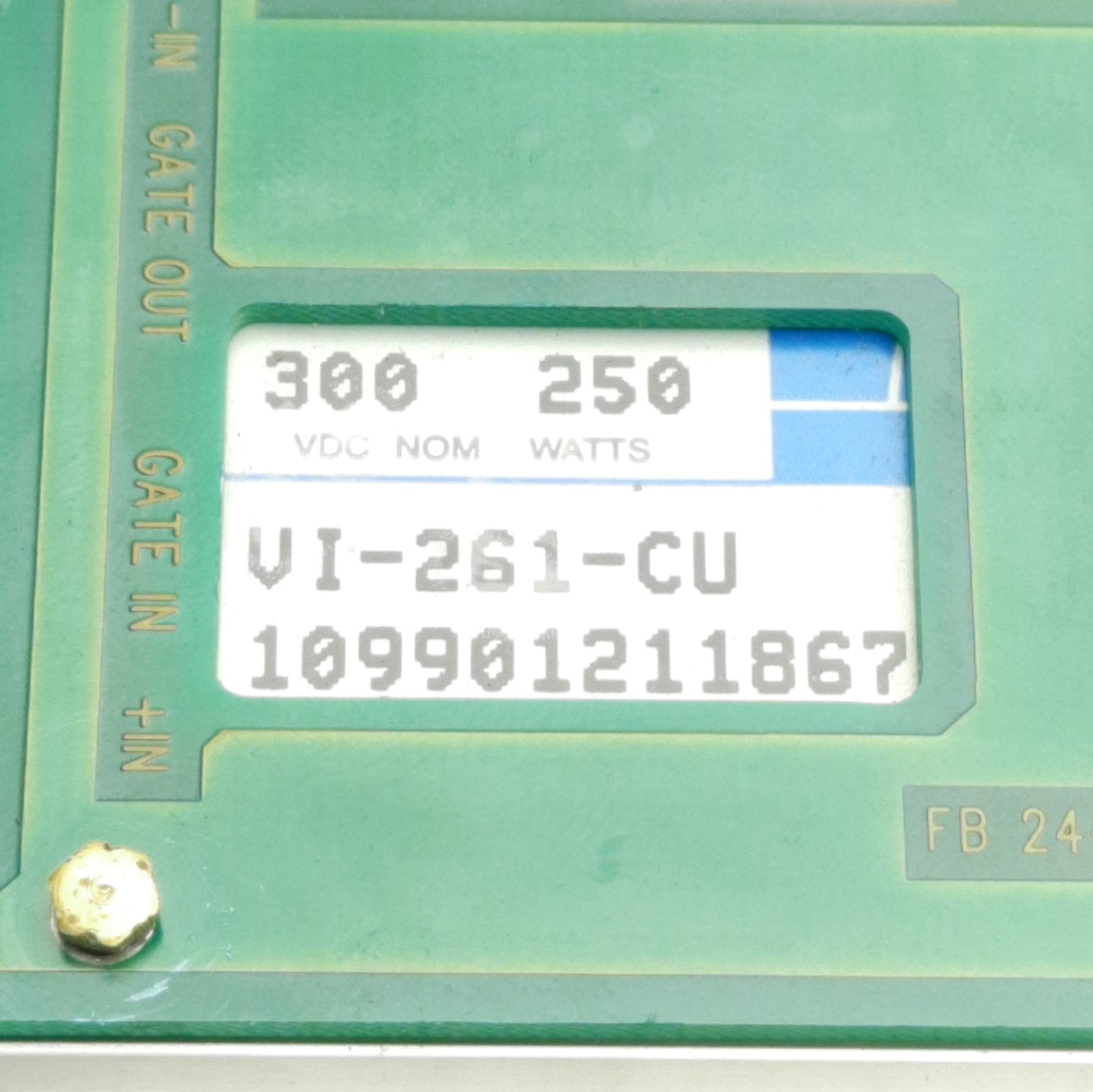 Used Vicor VI-261-CU DC-DC Converter 300v DC Input, 12V DC Output, 250W, <5v Power