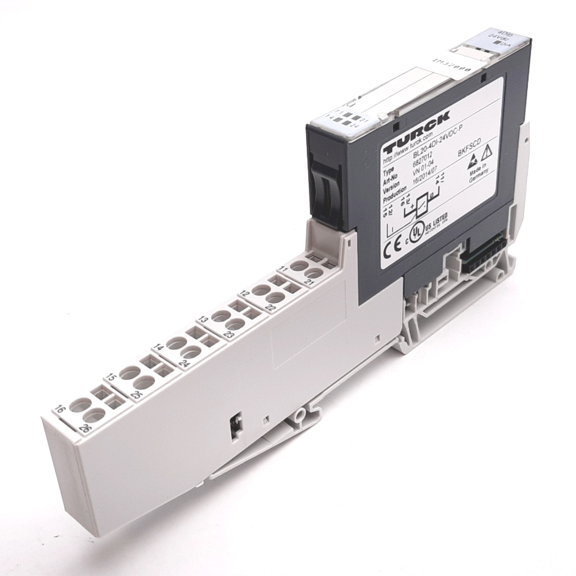 Turck Input Module Turck BL20-4DI-24VDC-P PLC Digital Input Module, 4-Point, 24VDC, PNP ...