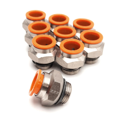 New – Open box Lot of 9 SMC KQ2H13-U03N Male Connector, Uni3/8 to 1/2" Tube, 3 MPa Max