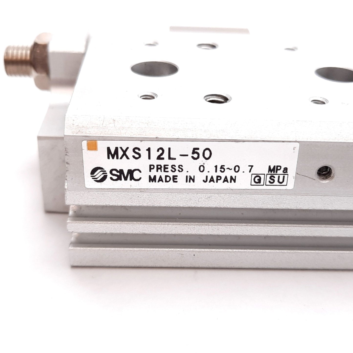 Used SMC MXS12L-50 Pneumatic Slide Table, Bore: 12mm Stroke: 50mm, 0.15-0.7MPa M5x0.8
