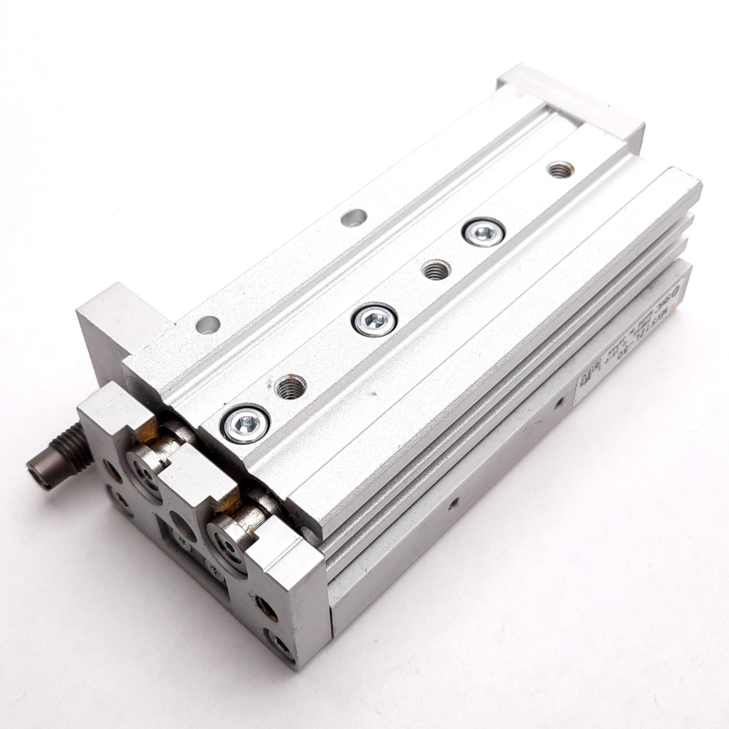 Used SMC MXS12L-50 Pneumatic Slide Table, Bore: 12mm Stroke: 50mm, 0.15-0.7MPa M5x0.8
