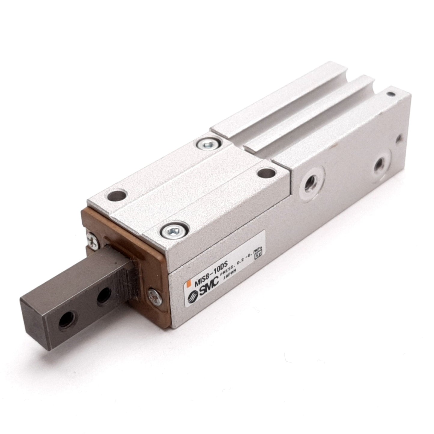 Used SMC MIS8-10DS Pneumatic Escapement, Bore: 8mm, Stroke: 10mm, 0.2-0.75MPa, M3x0.5