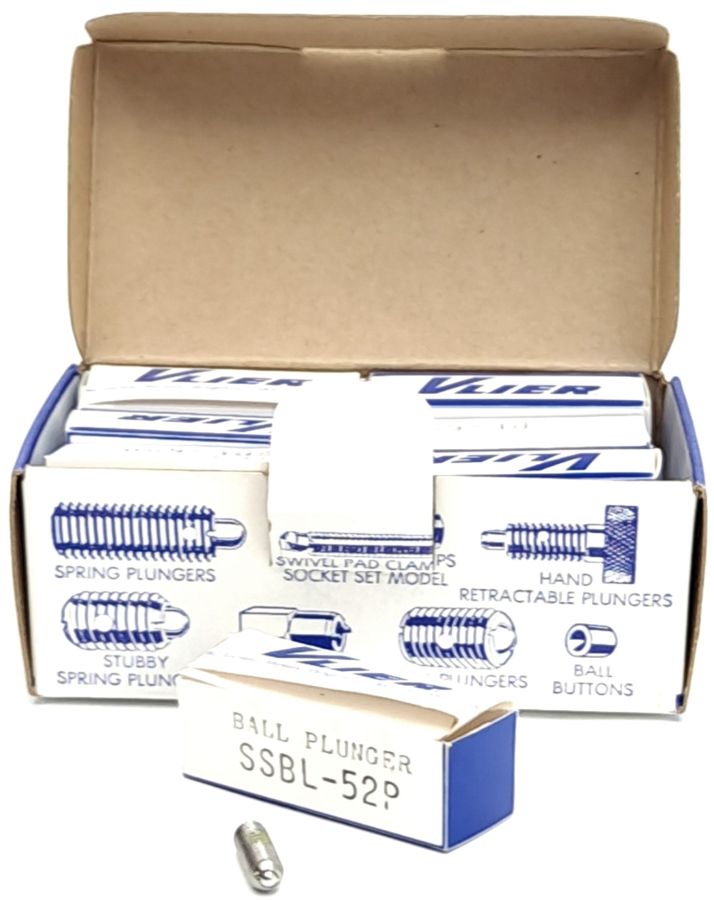 New Lot of 12 Vlier SSBL-52P Stainless Steel Ball Plunger, #10-32 Thread, Screw-In