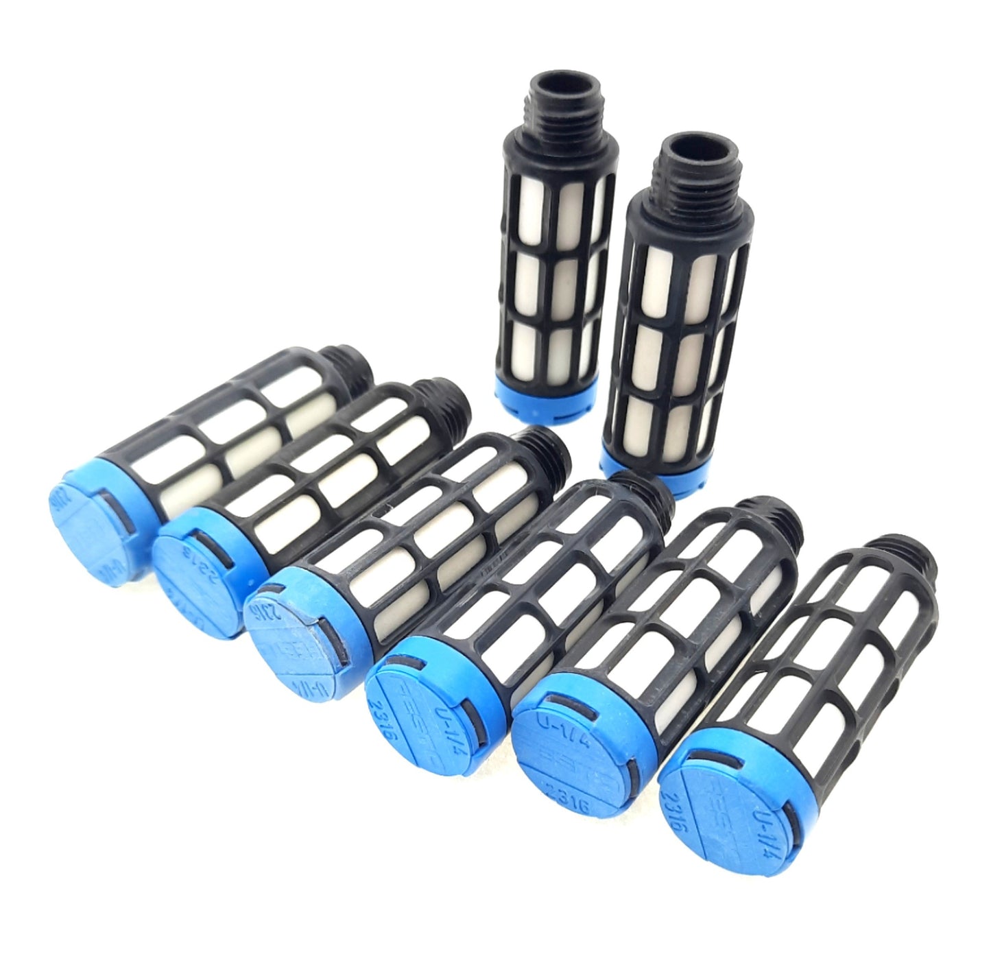 Used Lot of 8 Festo U-1/4 2316 Pneumatic Muffler, Connection G1/4, Pressure 0-10bar