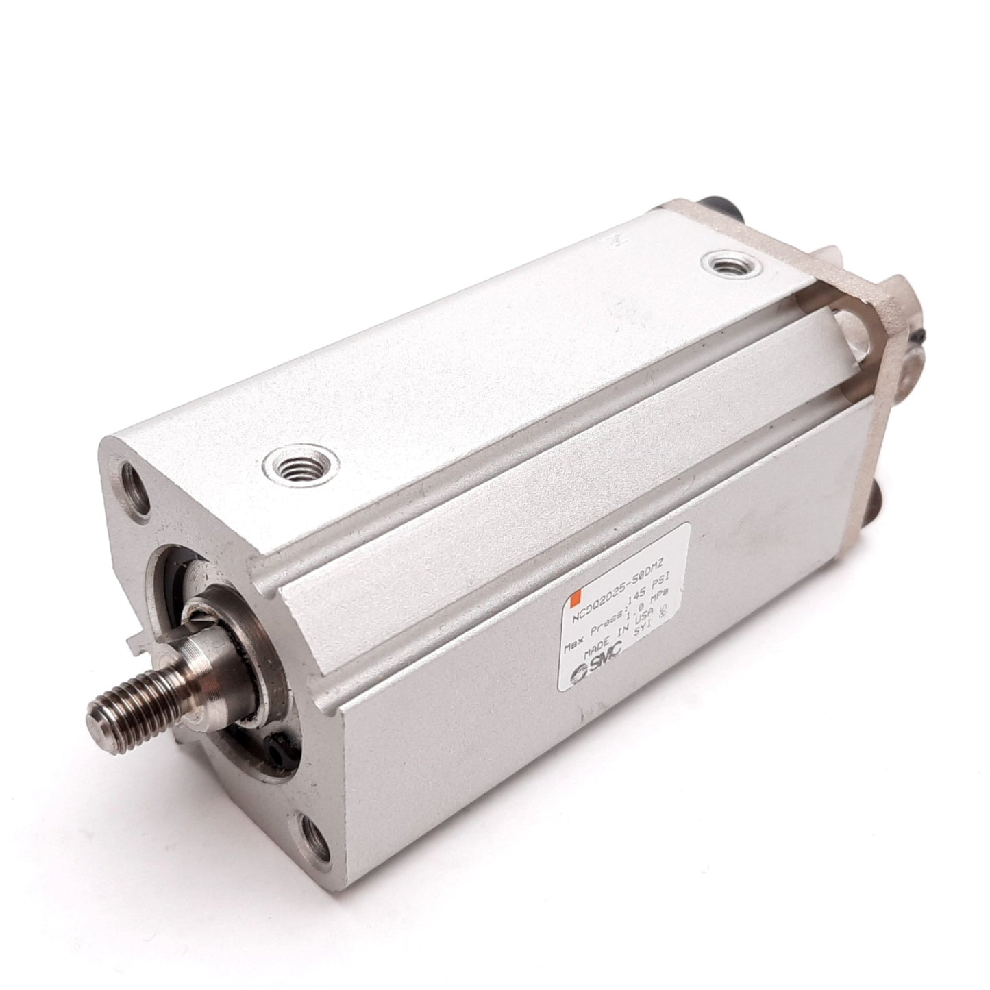 Used SMC NCDQ2D25-50DMZ Compact Cylinder, Bore: 25mm, Stroke: 50mm, 1.0MPa, M5x0.8