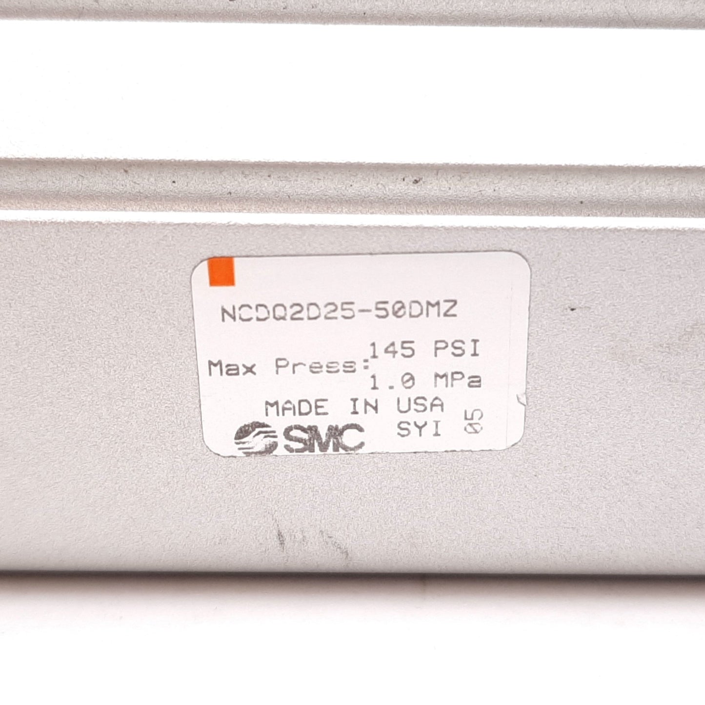 Used SMC NCDQ2D25-50DMZ Compact Cylinder, Bore: 25mm, Stroke: 50mm, 1.0MPa, M5x0.8