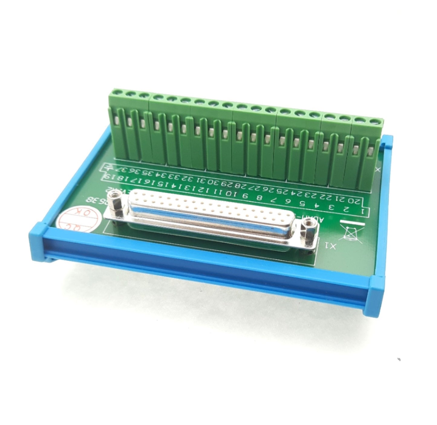 Used ADAM-3937 DB-37 Screw Terminal Breakout Interface Board, Female 37-Pin, DIN