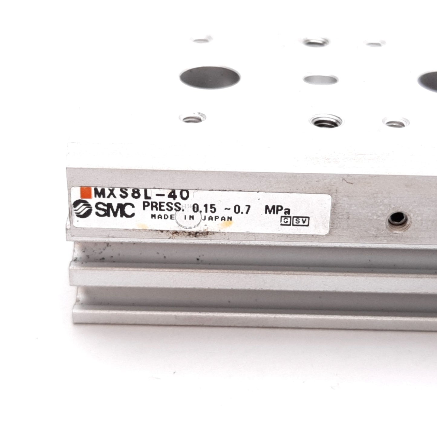 Used SMC MXS8L-40 Air Slide Table Guided Cylinder Actuator, Bore: 8mm, Stroke: 40mm