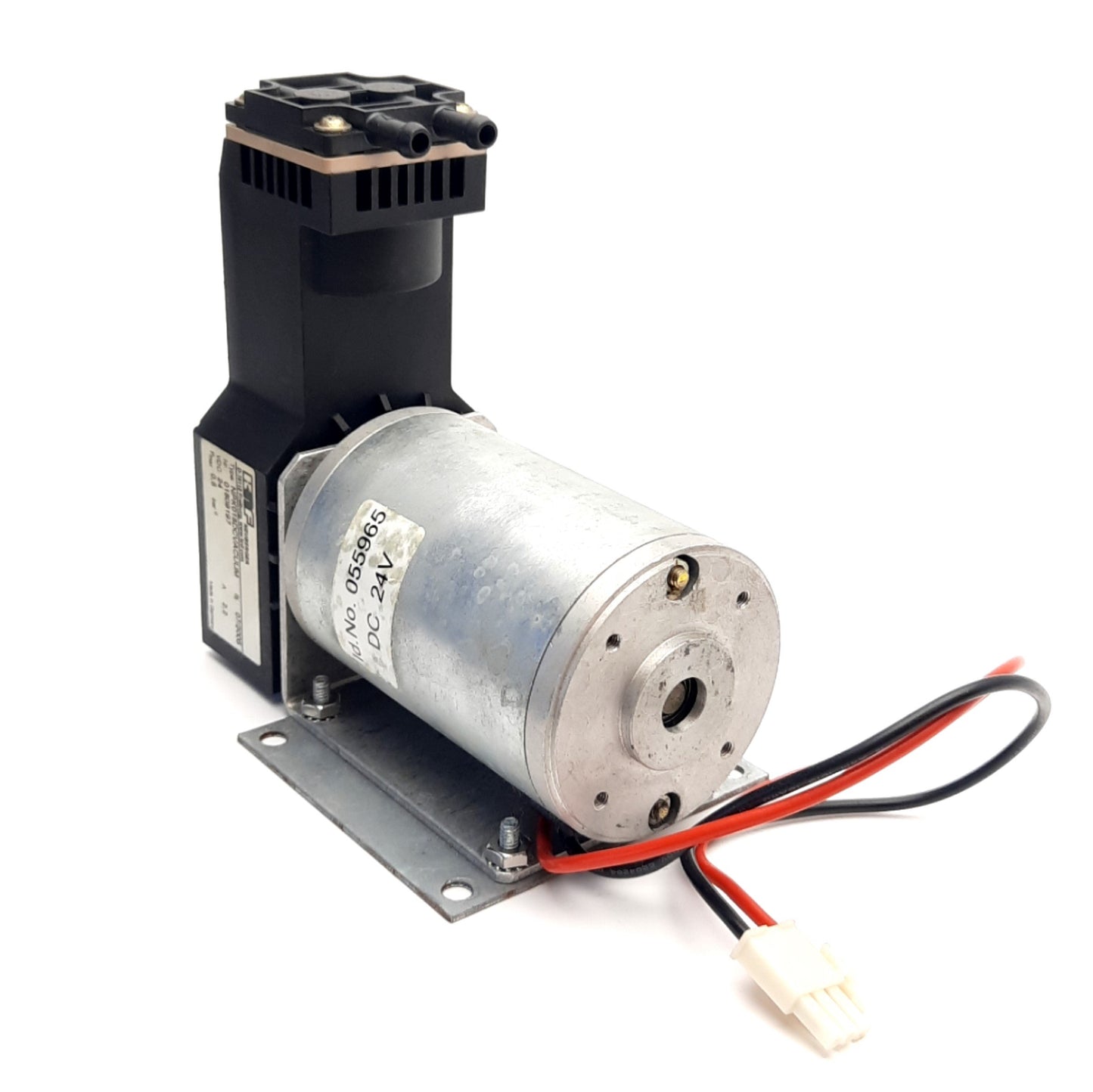 Used KNF NPK018DCVACUUM Swing Piston Vacuum Pump 120mbar Max, 18L/Min, 24v DC 2.2A