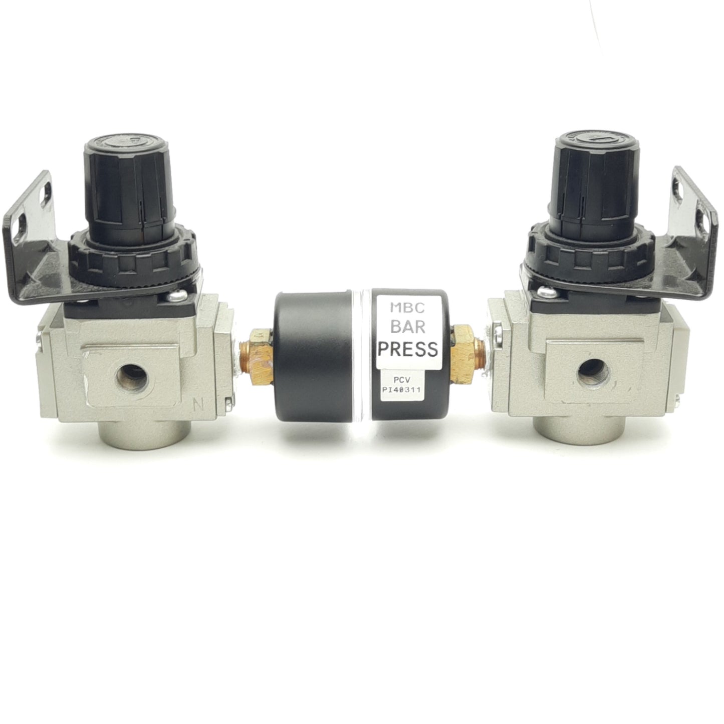 Used Lot of 2 SMC AR20-N01-Z Air Pressure Regulators 7-125psi, 1/8" NPT w/Gauge