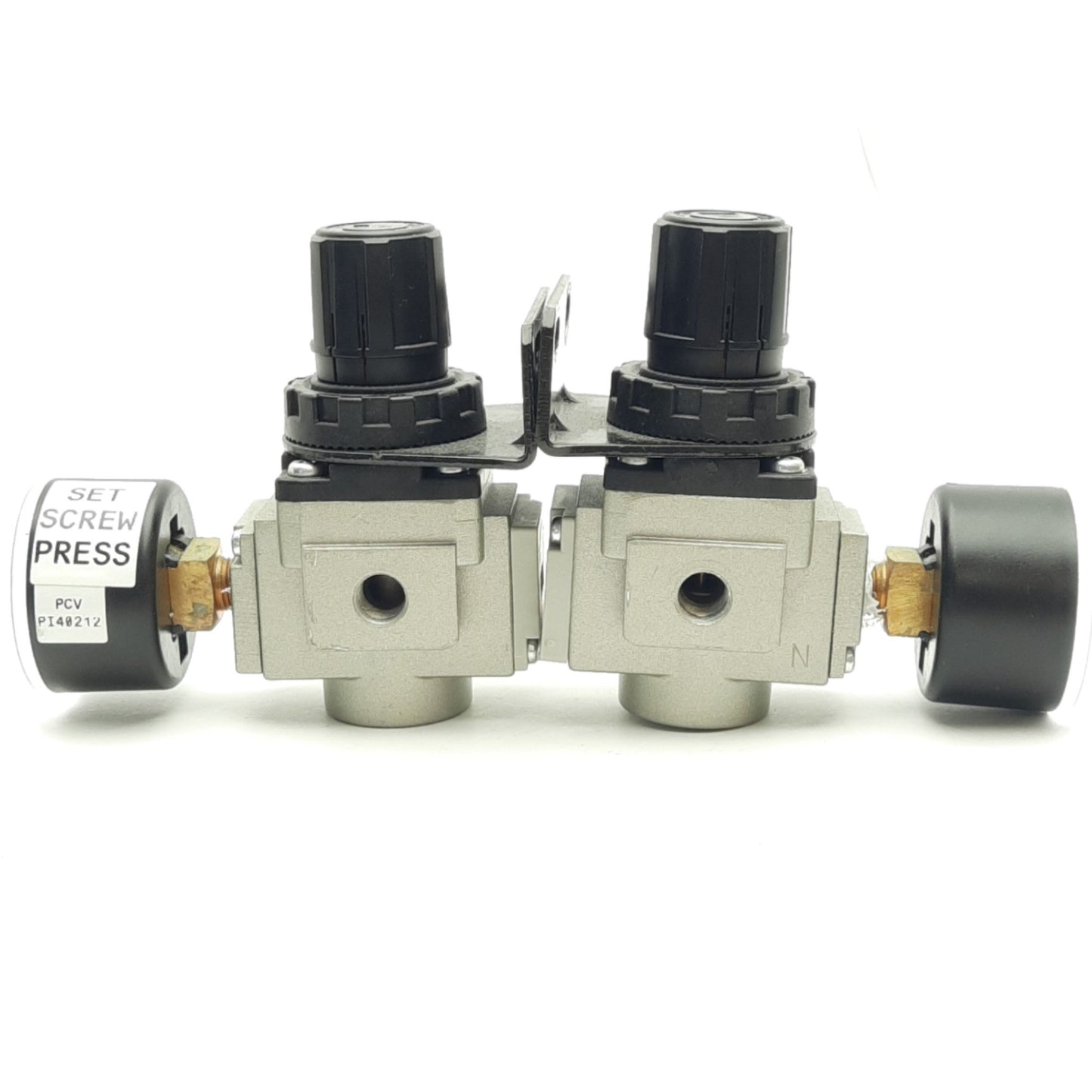 Used Lot of 2 SMC AR20-N01-Z Air Pressure Regulators 7-125psi, 1/8" NPT w/Gauge