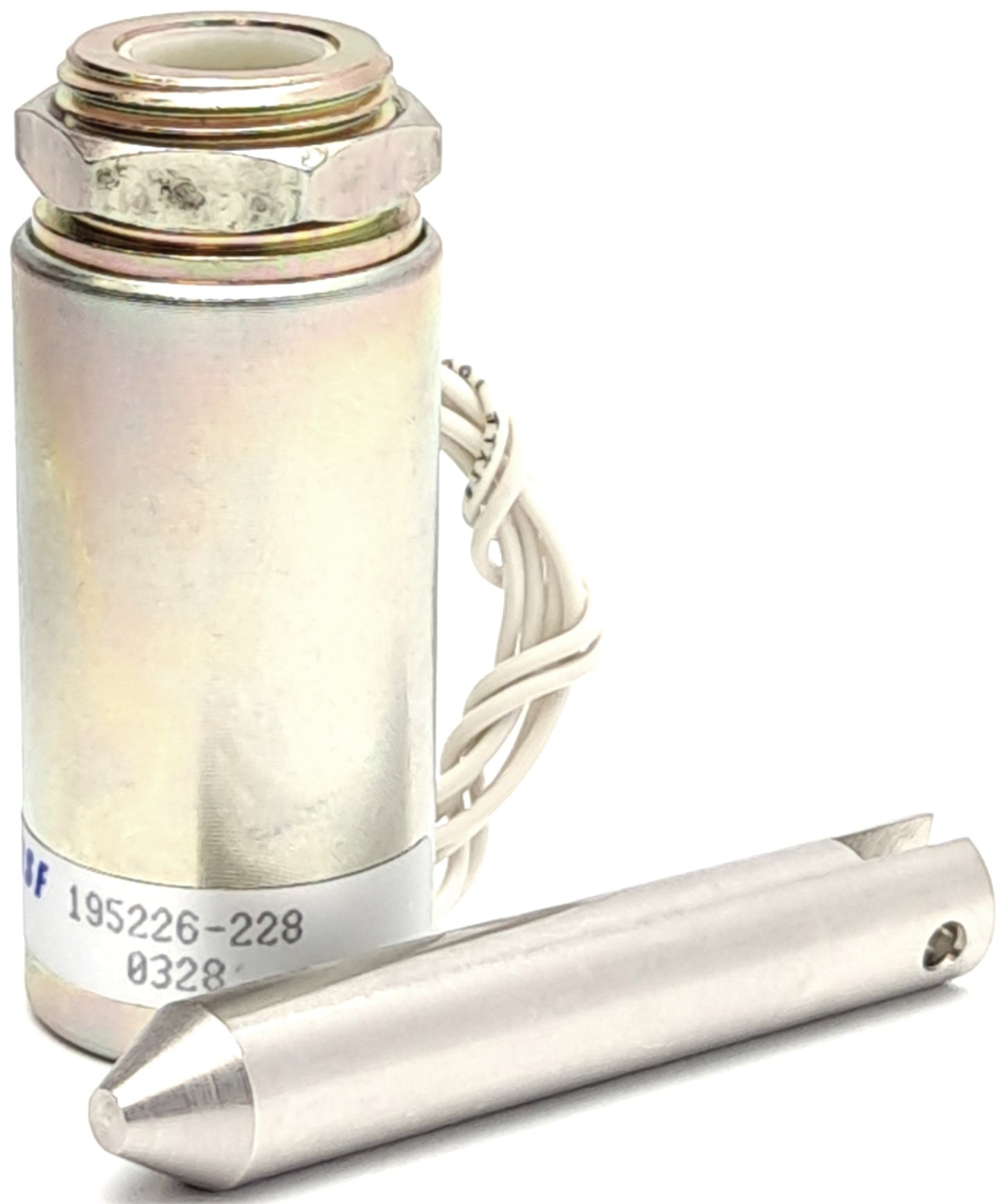 New – Open box NSF 195226-228 Tubular Solenoid, 12VDC Supply, 100W Max, 13.8-44VDC, 60° plunger