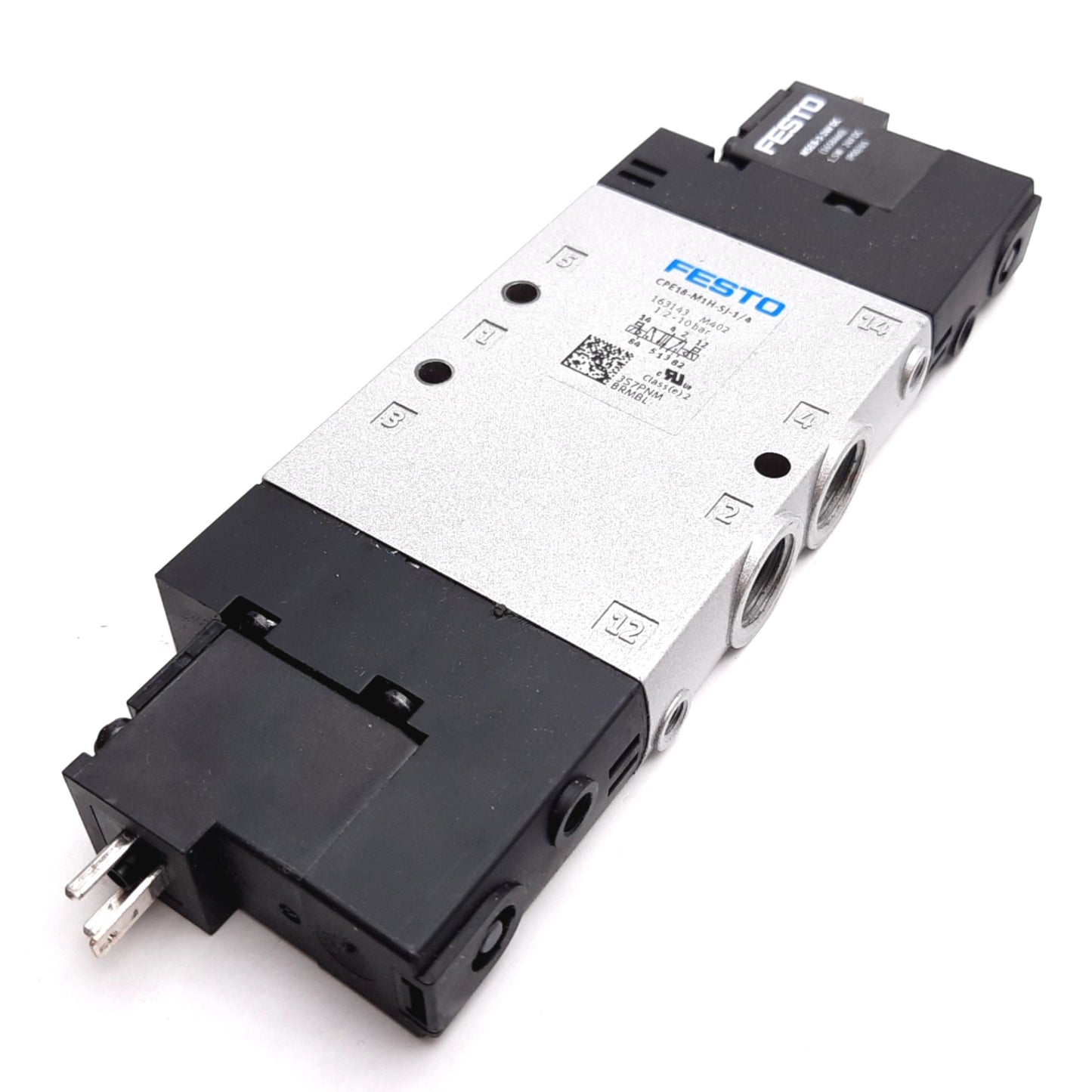 Used Festo CPE18-M1H-5J-1/4 Solenoid Valve, 2-Position 5-Port, 24VDC, 2-10 bar, G1/4