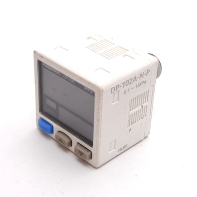 Used Panasonic DP-102A-N-P Digital Pressure Sensor, -0.1 to 1.0MPa, 12-24VDC, PNP