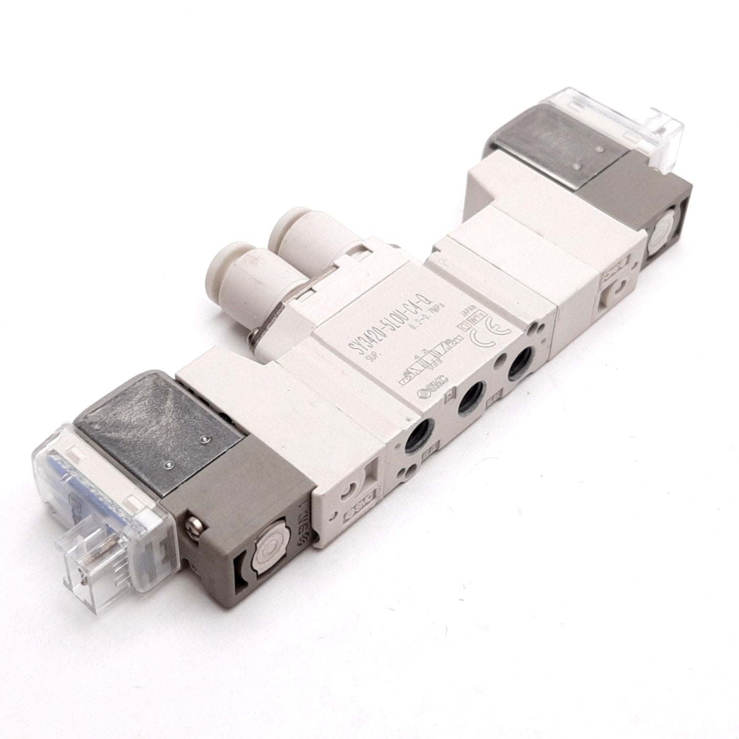 Used SMC SY3420-5LOU-C4-Q Solenoid Valve, 3-Position 5-Port, 24VDC, 0.2-0.7MPa
