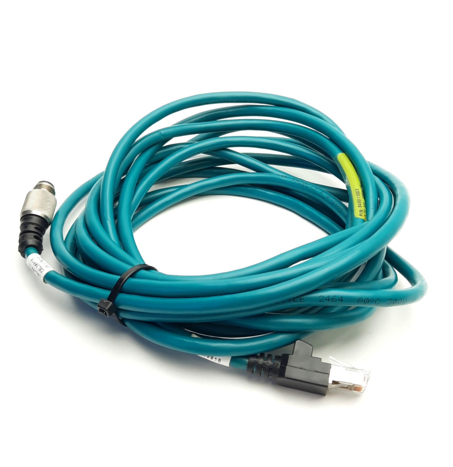 Used Cognex 849011003 In-Sight Camera Ethernet Cable 8-Wire RJ45 to M12 Male 5m