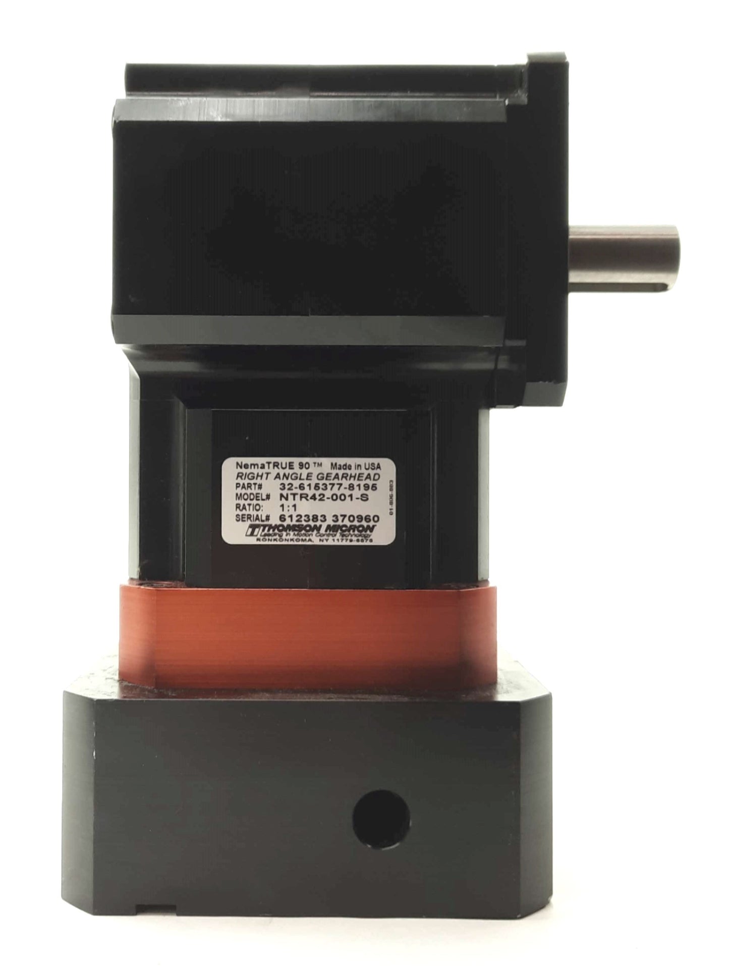 New – Open box Thomson Micron NTR42-001-S Right Angle Gearhead, 1:1, 1" Shaft, 142mm to NEMA42