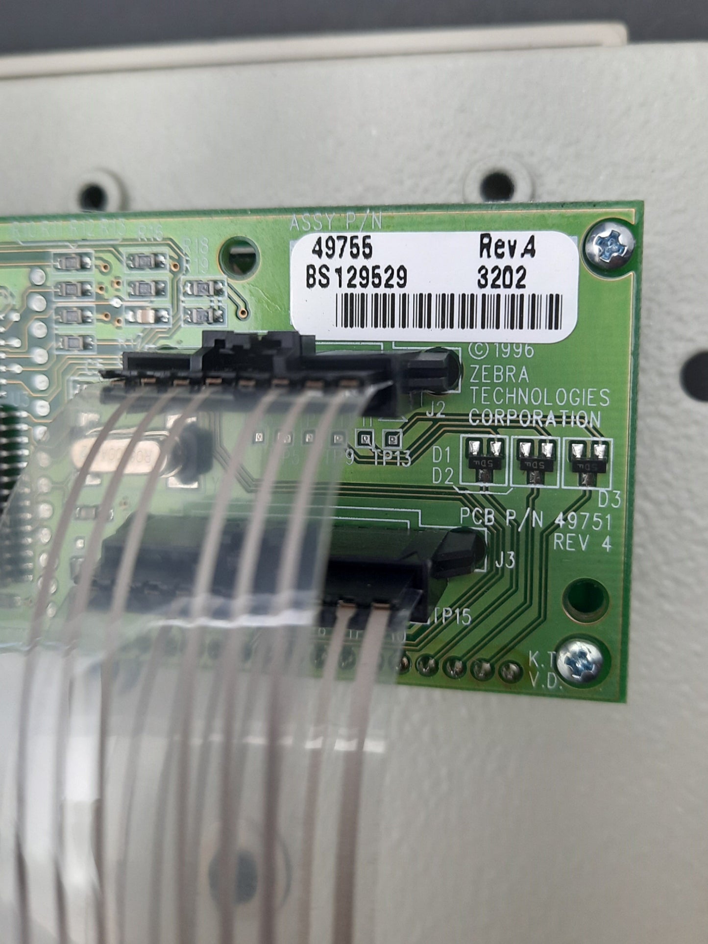 Used Zebra 22021 Rev 3 Front Panel, With Display For 170xill/170xilll Series Printer