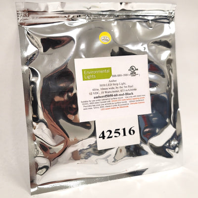 New Environmental Lights amberrf5050-60-reel Amber LED Light Strip, 5m Reel, 12VDC