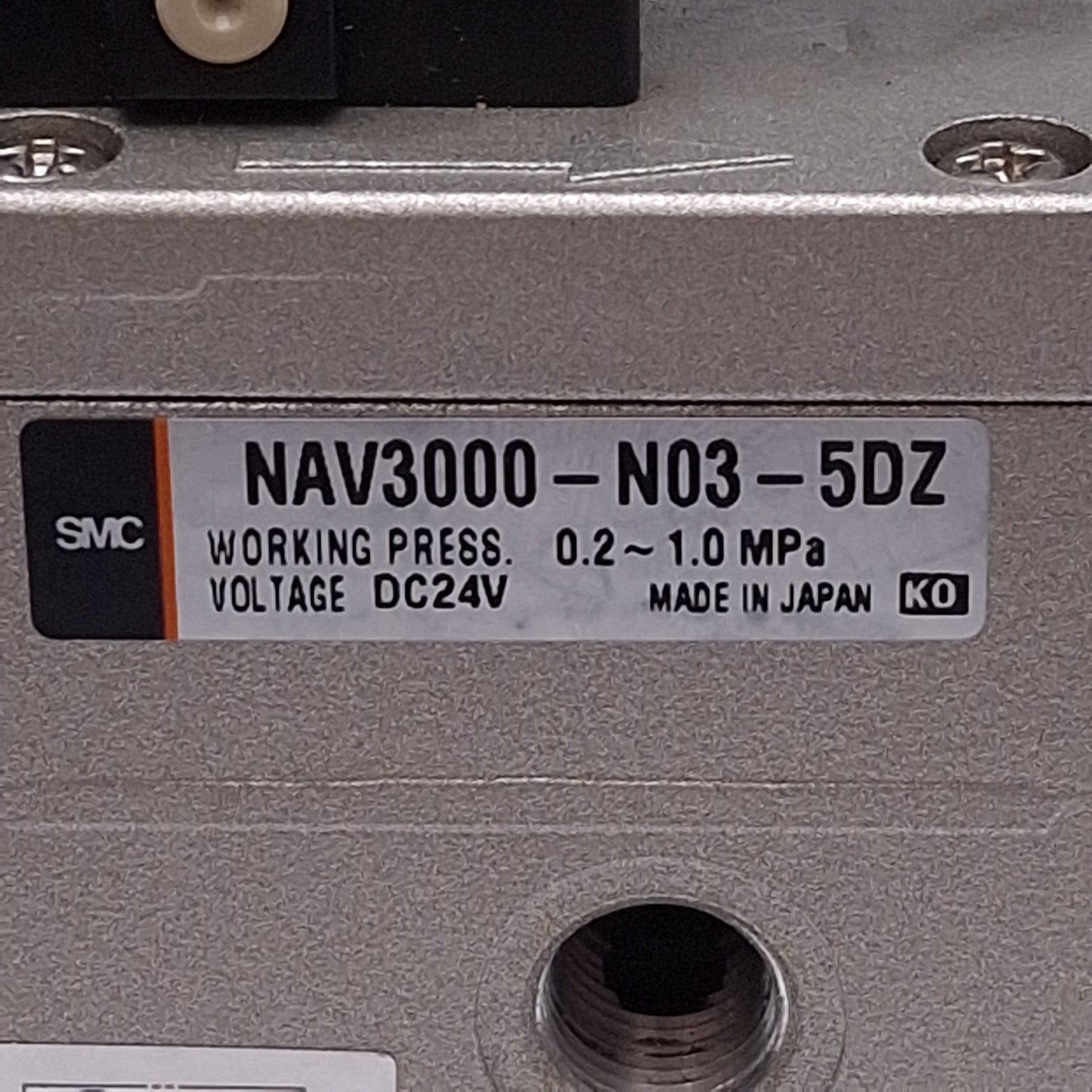Used SMC NAV3000-N03-5DZ Pneumatic Soft Start Valve, 24VDC, 0.2-1.0MPa, 3/8" NPT