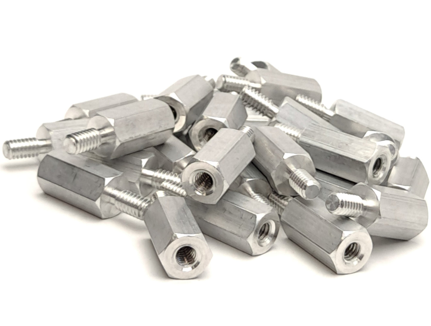Used Lot of 30 Mbs Standoffs HAS50-1420-96 Aluminum Hex Standoffs, 1/4-20 Thread