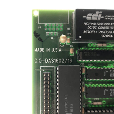 Used Computer Boards Inc CIO-DAS1602/16 DAQ Card, 8-bit ISA, 16-Channel 16-Bit 100Khz