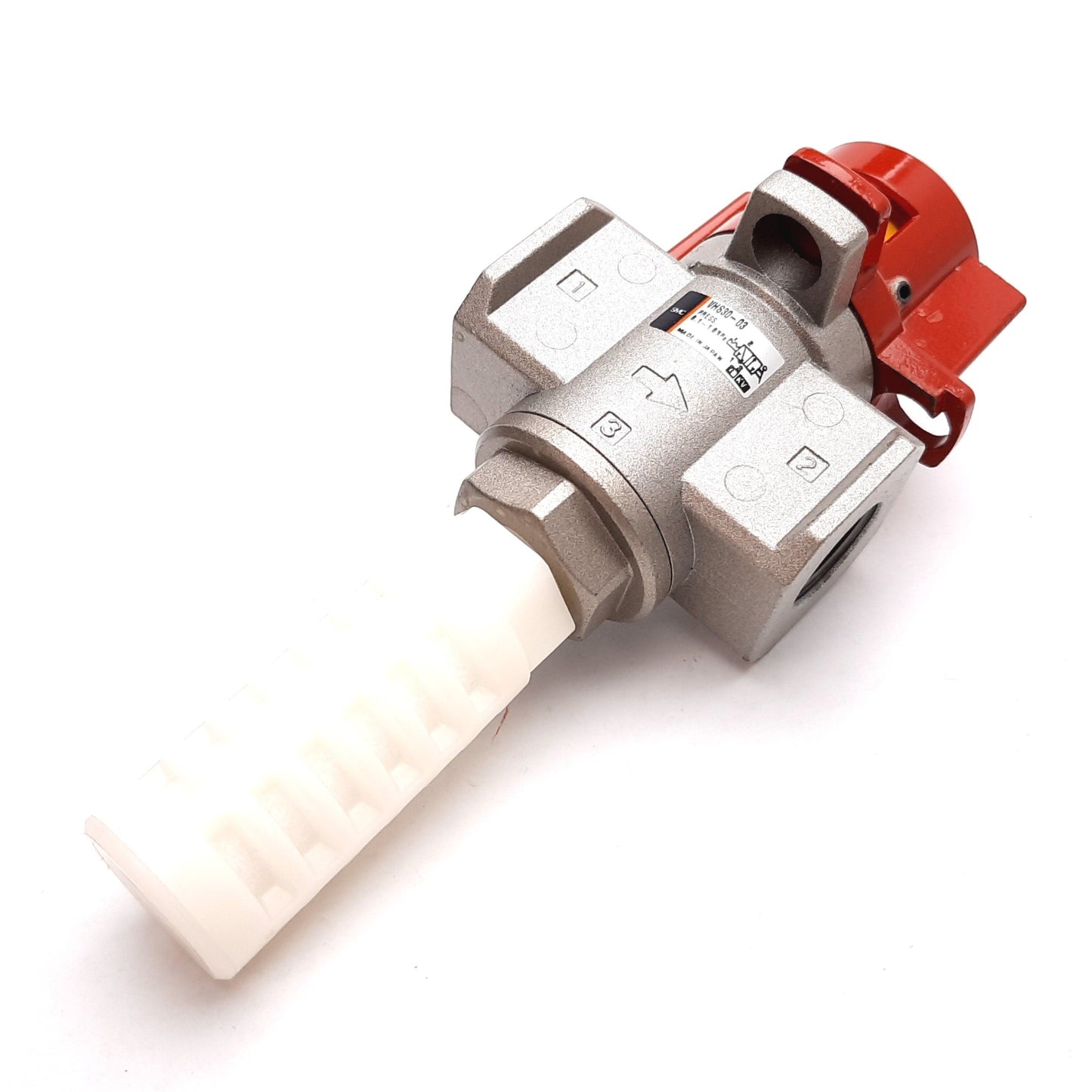 Used SMC VHS30-03 Lock Out Valve, 3-Port, Pressure: 0.1-1.0MPa, Rc3/8, Rc1/4