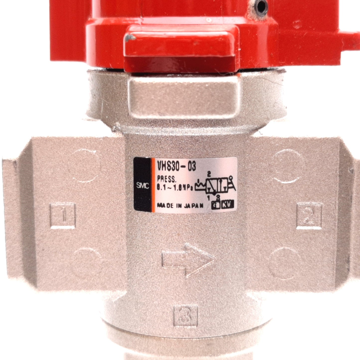Used SMC VHS30-03 Lock Out Valve, 3-Port, Pressure: 0.1-1.0MPa, Rc3/8, Rc1/4