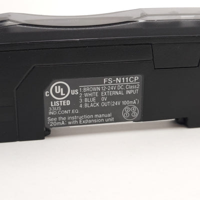 Used Keyence FS-N11CP Digital Fiber Optic Amplifier 12-24VDC, PNP Output M8 Connector