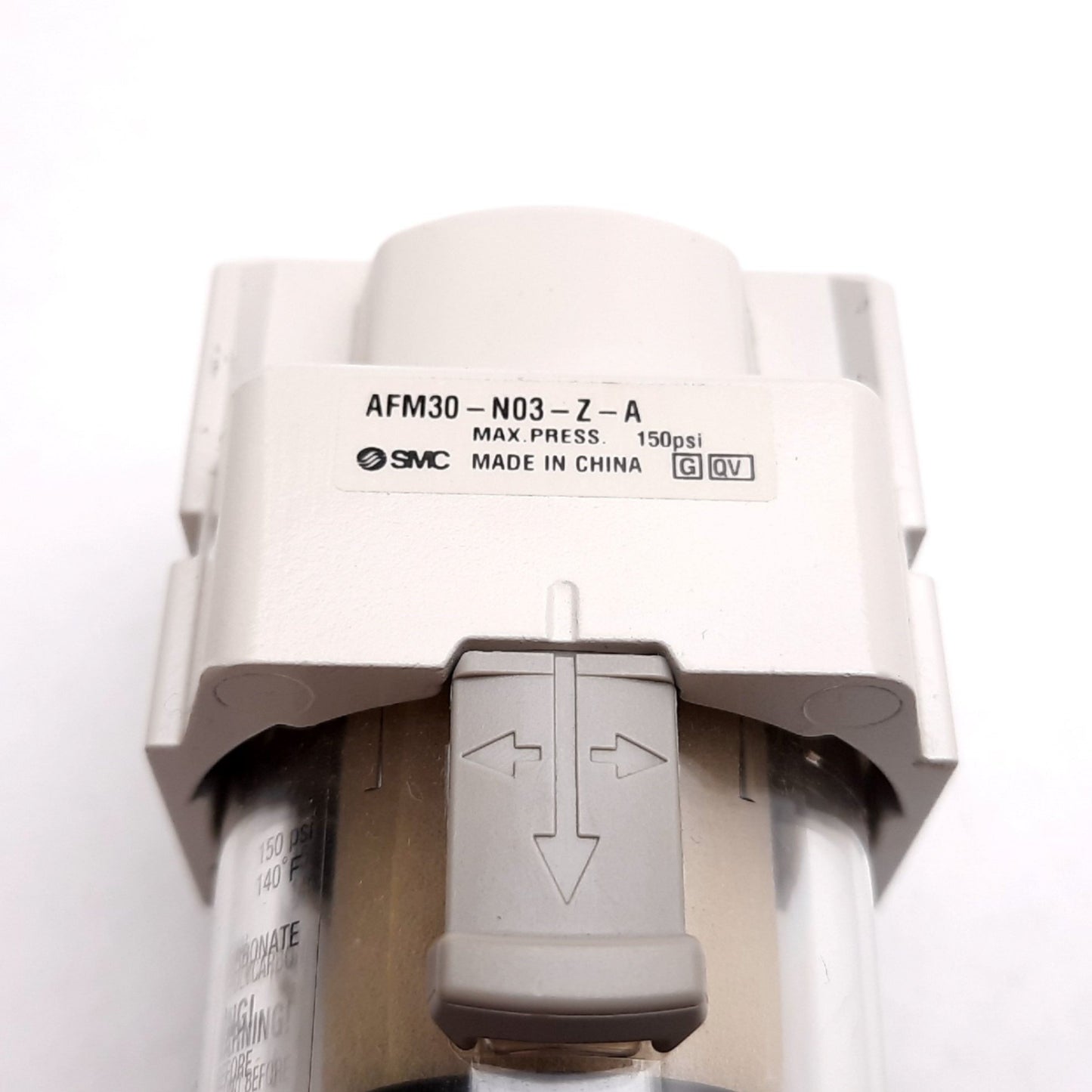 Used SMC AFM30-N03-Z-A Pneumatic Mist Separator, Pressure: 150psi, Ports: 3/8" NPT