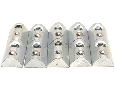 Used Lot of 10 80/20 3668 M6 x 1.0 Slide-In Stainless Steel T-Nut with Ball Spring