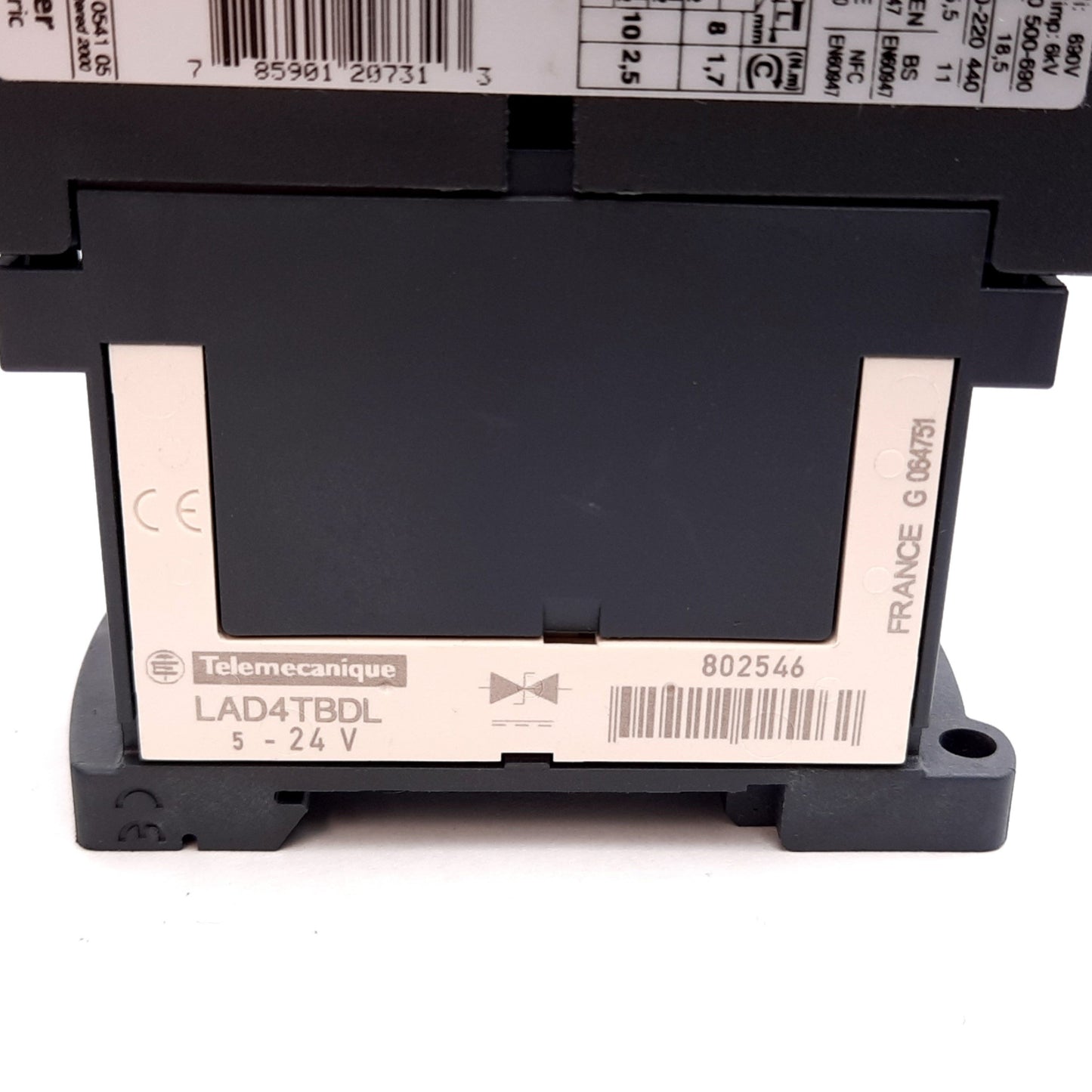 Used Telemecanique LC1D32BD Contactor, 3-Pole W/ N/O & N/C Aux, LAD4TBDL Diode