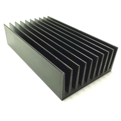 Used Extruded Aluminum Heat Sink, 7 5/16 x 4 1/8 x 1 3/4", 3 Fins Per Inch, 2.2lbs