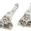 Used Lot of 2 SMC NCDJ2L6-050R-B Mini Double Acting Cylinder, 1/4" Bore, 1/2" Stroke
