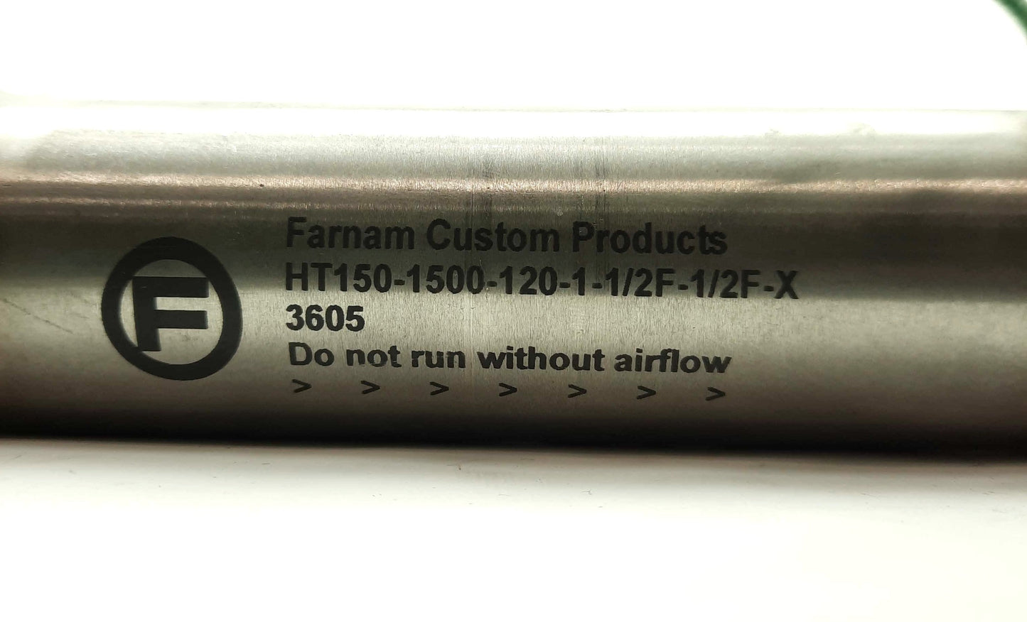 Used Farnam HT150-1500-120-1-1/2F-1/2F-X-3605 Heat Torch, 1500W, 4.7 x Ø1.5", 120VAC