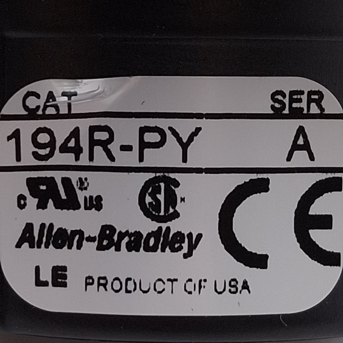 Used Allen Bradley 194R-PY Disconnect Switch Rotary Operating Handle, Red/Yellow