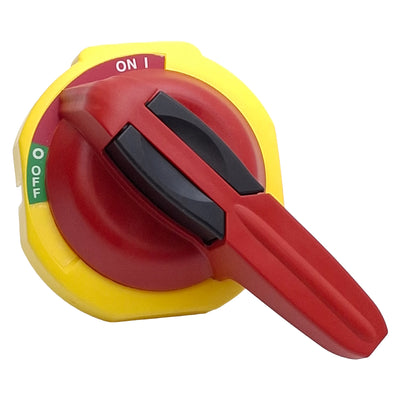 Used Allen Bradley 194R-PY Disconnect Switch Rotary Operating Handle, Red/Yellow