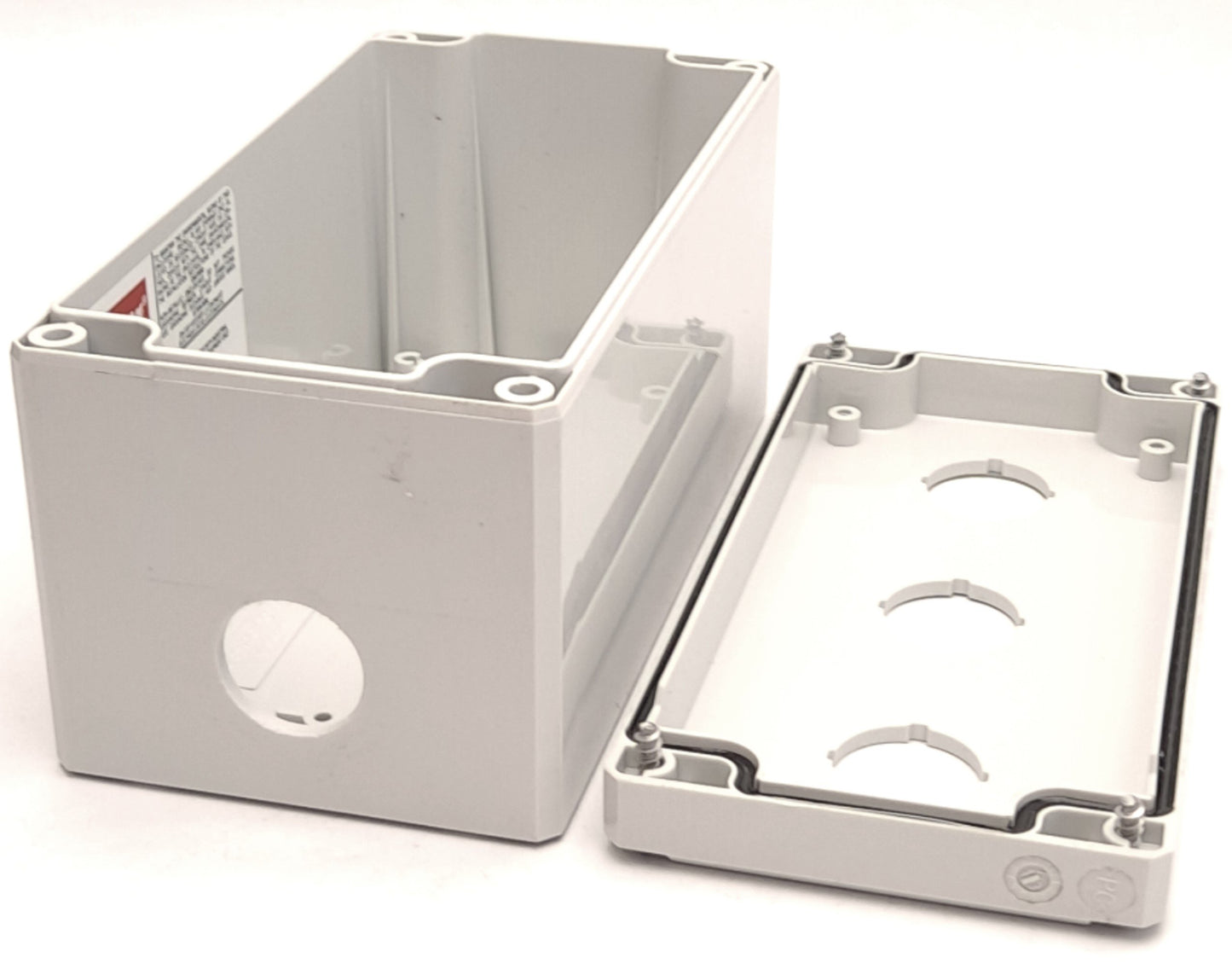 Used Hoffman Q3PBPCDM Pushbutton Enclosure, 3 Hole, 193 x 113x 79mm, 22.5mm Holes