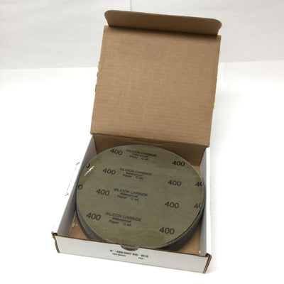 New Mark V Laboratory MK-810-267-PRM Silicon Carbide PSA Disc 400 Grit, Ø8", 100/pkg