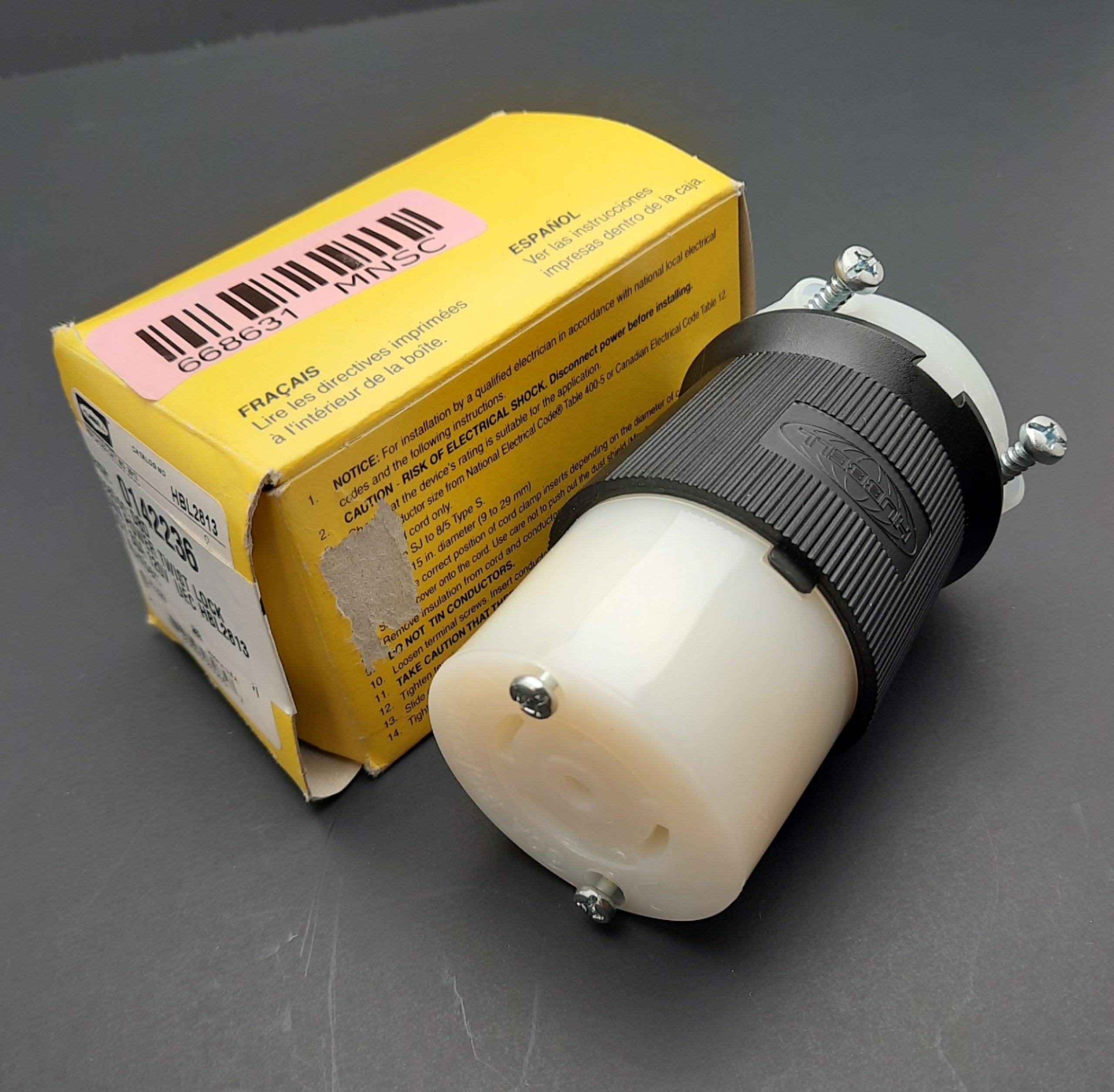 Hubbell HBL2813 Female Twist-Lock Receptacle, Rating: 30A 120/208VAC 3 ...