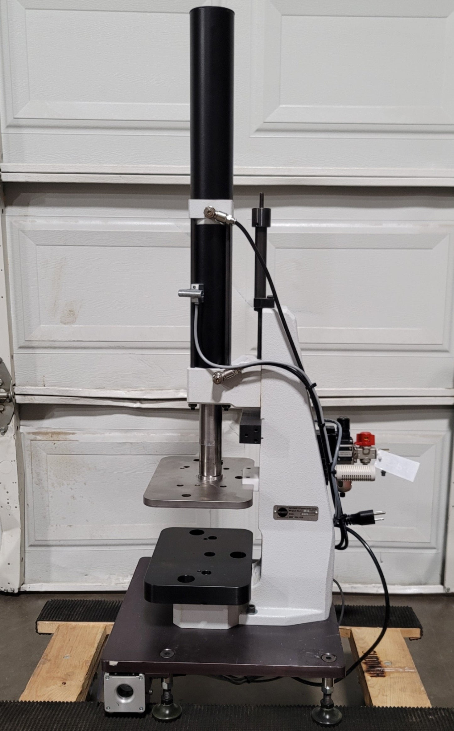 Used Schmidt 20-400221 Pneumatic Press With Press Control 50, 1.6kN Cap, 200mm Stroke