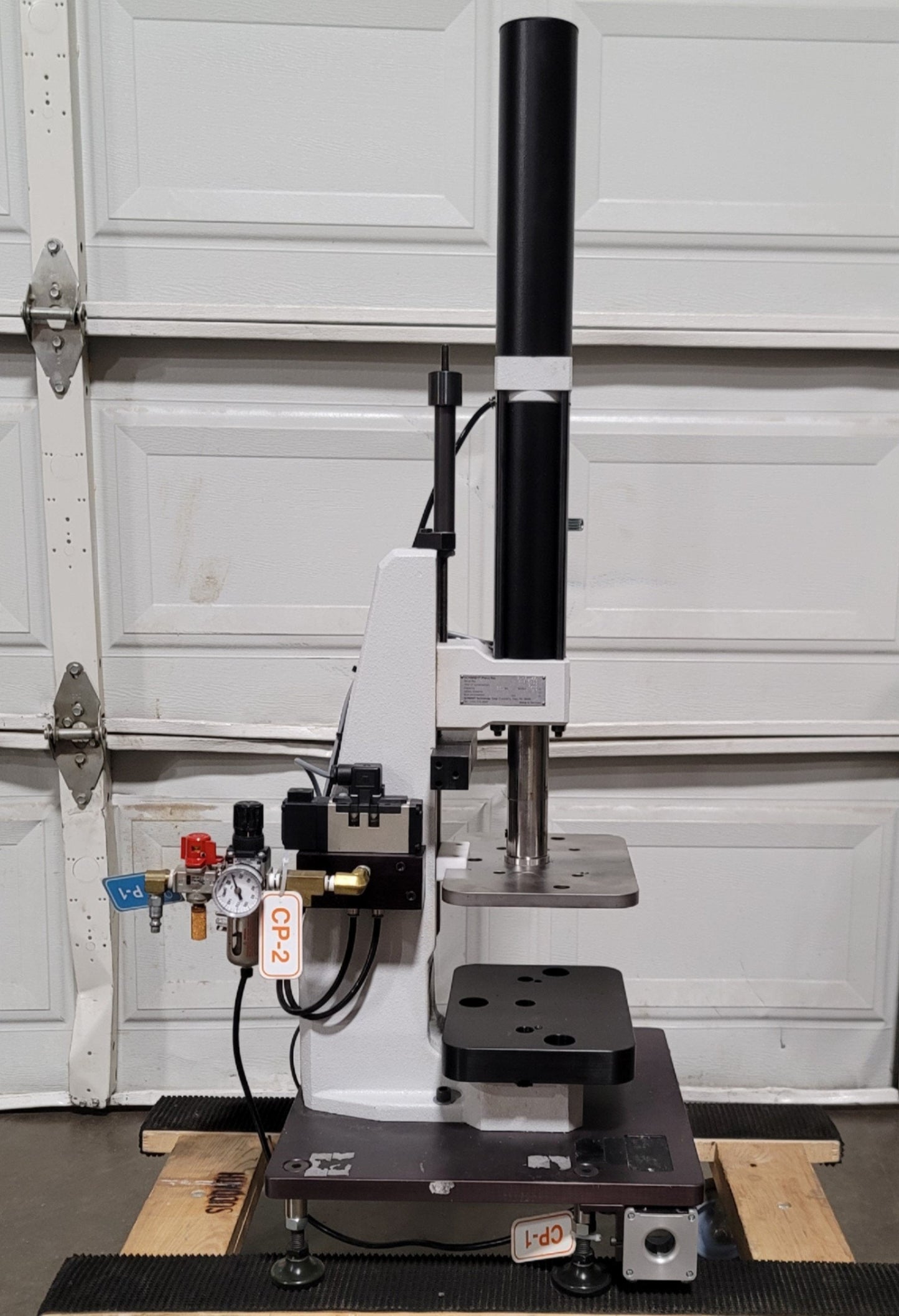 Used Schmidt 20-400221 Pneumatic Press With Press Control 50, 1.6kN Cap, 200mm Stroke