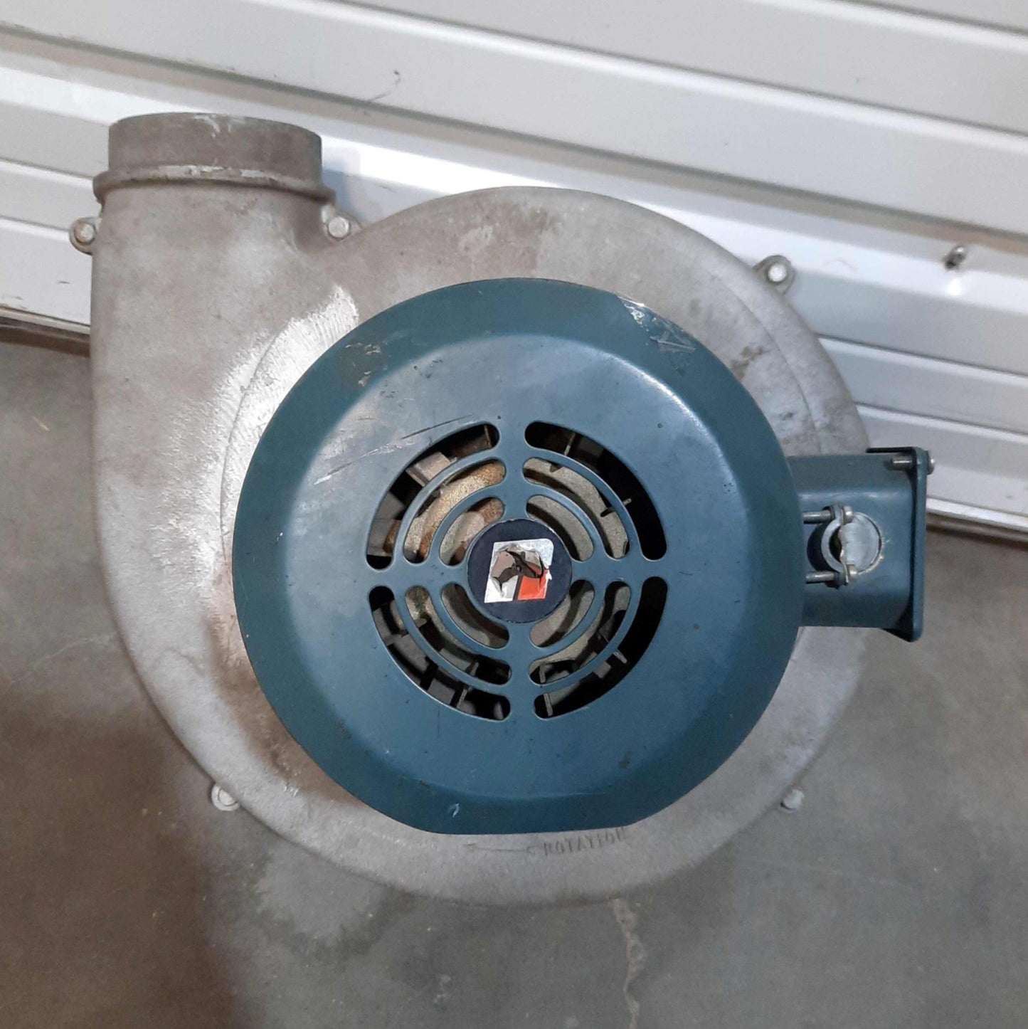 Used No. 10 Aluminum Pressure Blower 10" Fan 4" Out w/Reliance Motor 1HP 3PH 230/460V