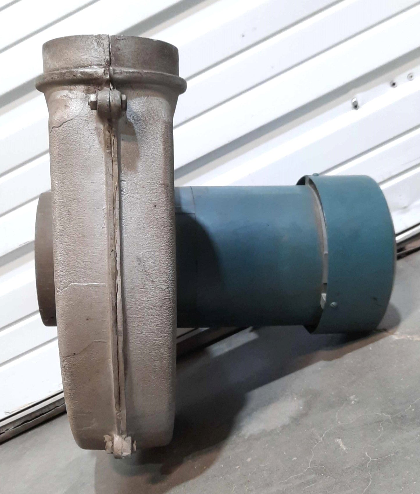 Used No. 10 Aluminum Pressure Blower 10" Fan 4" Out w/Reliance Motor 1HP 3PH 230/460V