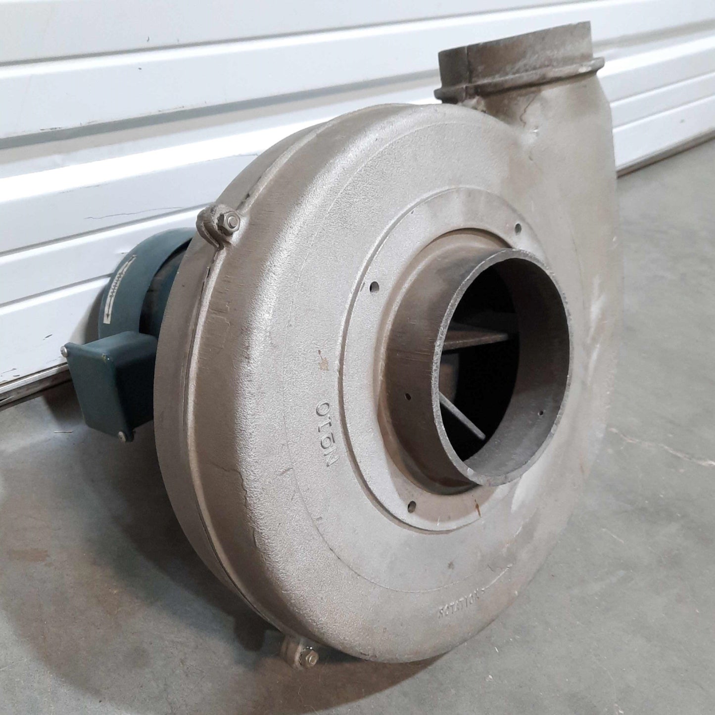 Used No. 10 Aluminum Pressure Blower 10" Fan 4" Out w/Reliance Motor 1HP 3PH 230/460V